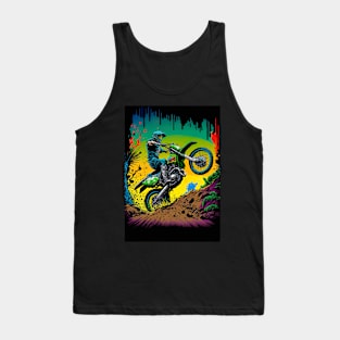 Dirt Bike Comic Book Style Tank Top